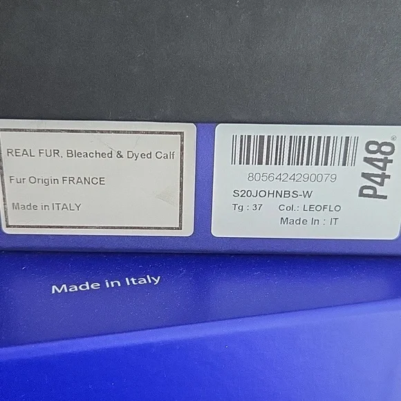 NEW P448 John Sneaker Silver Leopard Print Pink Laces Box Italy - 37 (6.5 - 7) - Picture 3 of 14